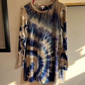Blue / tan tie dye dress